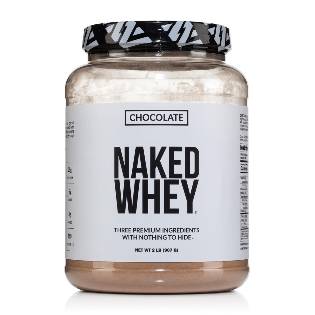 NAKED Whey 초콜렛 단백질 분말 - 단지 3 성분 - 잔디에 의하여 먹인 Whey 단백질 분말, 유기 초콜렛 및 유기 코코넛 설탕, GMO 없음, 콩 없음, 글루텐 자유로운 - 24의 서빙