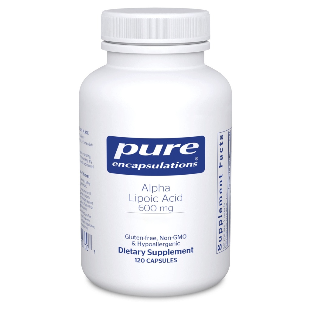 순수한 캡슐에 넣기 알파 Lipoic 산 600 mg - 간섭 지원을 위한 ALA 보충교재, 산화제, 신경 건강, 심장 혈관 건강 & 탄수화물 지원 - 우수한 알파 Lipoic 산 - 120의 캡슐