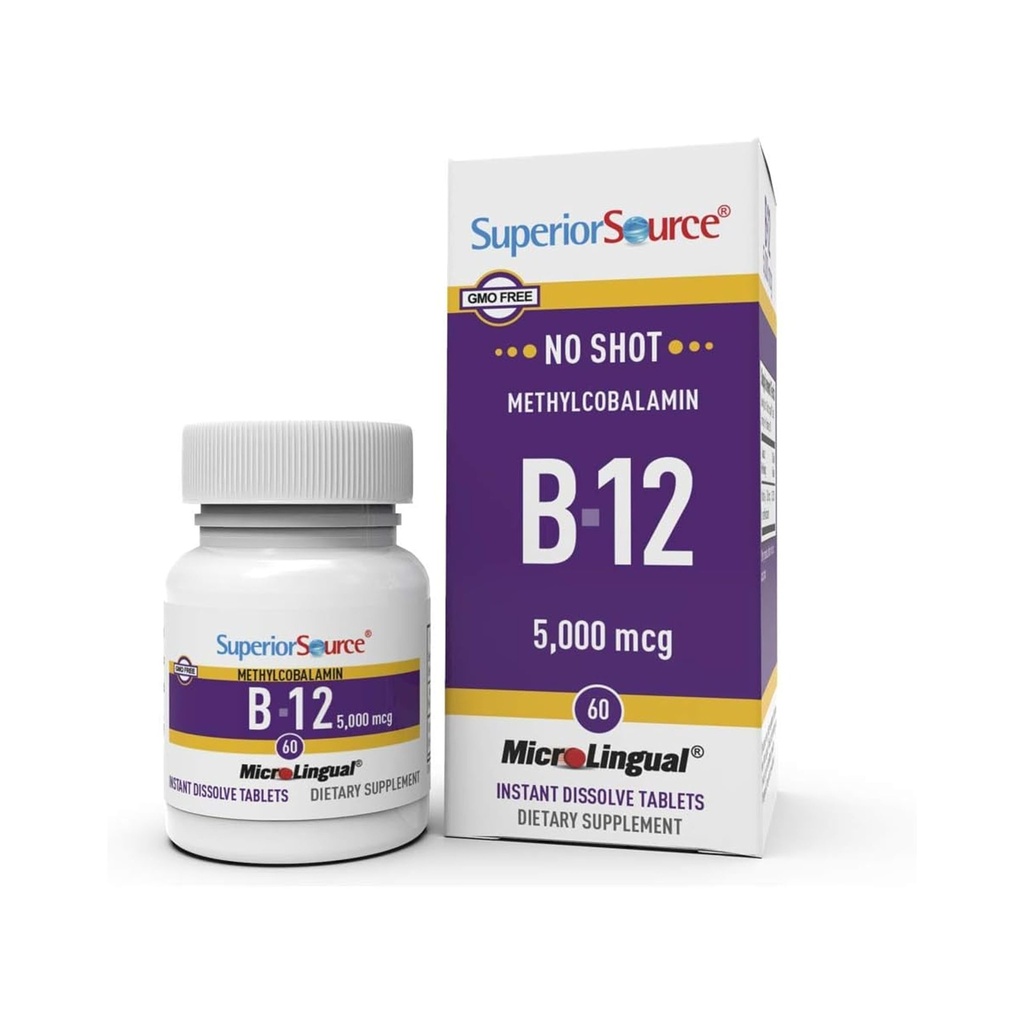 우수한 근원 탄 Methylcobalamin B-12 5000 mcg - 에너지 생산을 지원하기 위하여 비타민 B-12, 뇌 건강 & 전반적인 웰빙 - 빠른 흡수를 위한 이하 언어 정제 - 60의 용해 정제