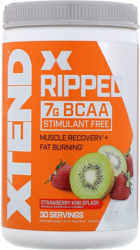 Xtend 찢긴 BCAA 분말 딸기 키위 | 절단 공식 + 설탕 자유로운 포스트 운동 근육 회복 음료 아미노산으로 | 남자 & 여자를 위한 7g BCAA | 30의 서빙