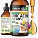 BIO KRAUTER Uric Acid Support Tincture - 천연 Kidney Supplement w / Tart Cherry, 우유 이틀, 심황 초본 액체 추출물 - Vegan Drops 4 Fl.Oz.