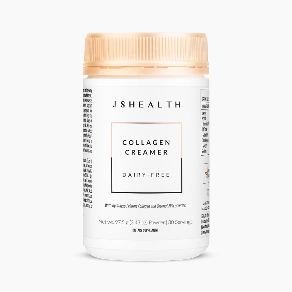 JSHealth Collagen Creamer - 커피 용 바닐라 콜라겐 크림 - Dairy Free Healthy Coffee Creamer, 30 Marine Collagen Peptides