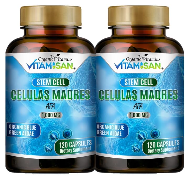 2 Celulas Madres AFA 줄기 자연적인 세포 120의 캡슐 1000 mg 파란 녹색 조류 비 GMO 글루텐 자유로운 Aphanizomenon Flos aquae 생물 celula Madre 보충교재