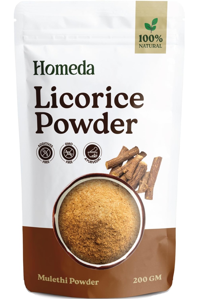 Organic Licorice Root Powder (7.16 oz - 200g), Mulethi Powder Organic for Face, Pure Licorice Root Extract for Skin, Regaliz Raiz Organico Dried Liquorice Roots Herb, Extracto De Regalis 0.4 lb