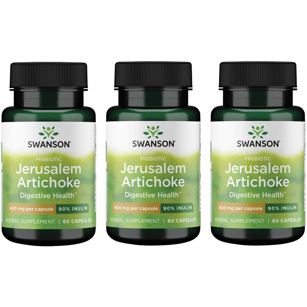Swanson Prebiotic 예루살렘 Artichoke - 90% Inulin 400 mg 60 모자 (3 팩)