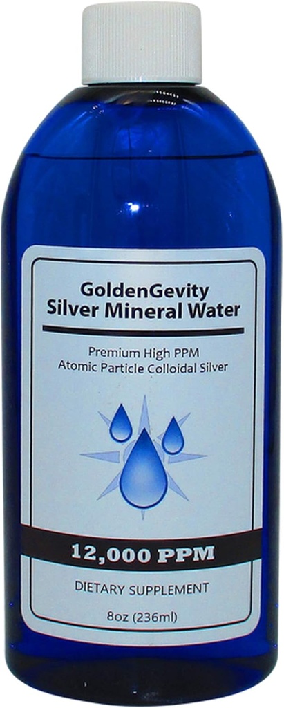 12,000 PPM Bioactive Atomic Colloidal Silver, 8 oz | 비독성, 비 GMO Trace 무기물 면역 지원 보충교재
