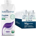 KATE FARMS 유기 성인 펩티드 1.0 공식, 평야, 유일한 근원, 구두 관 먹이를 위한 Hydrolyzed 식물 기초 영양, 11 Fl oz (12 팩)