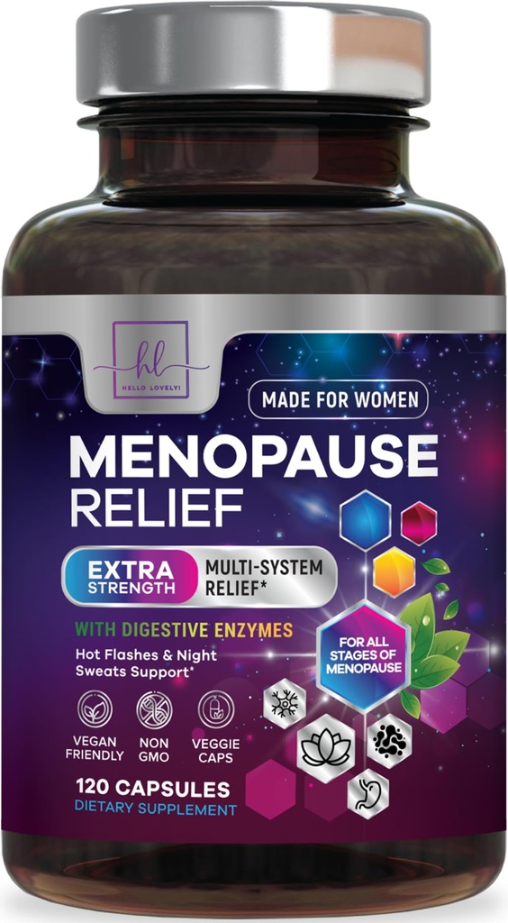 Menopause는 Dong Quai, Chaste Berry, Black Cohosh, 8 Billion CFU Probiotics를 가진 여자를 위해 보충합니다 - 질, 소화 건강을 위한 뜨거운 저속한 밤 땀 & Menopause 기복 Probiotic - 120의 캡슐
