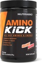 NutraBio Amino Kick - 자연 카페인 BCAA 분말 - 에너지, 하이드로 션 및 복구를위한 아미노산 보충 - BCAAs, 전해질 및 아미노산 - 오렌지 망고, 30 서빙