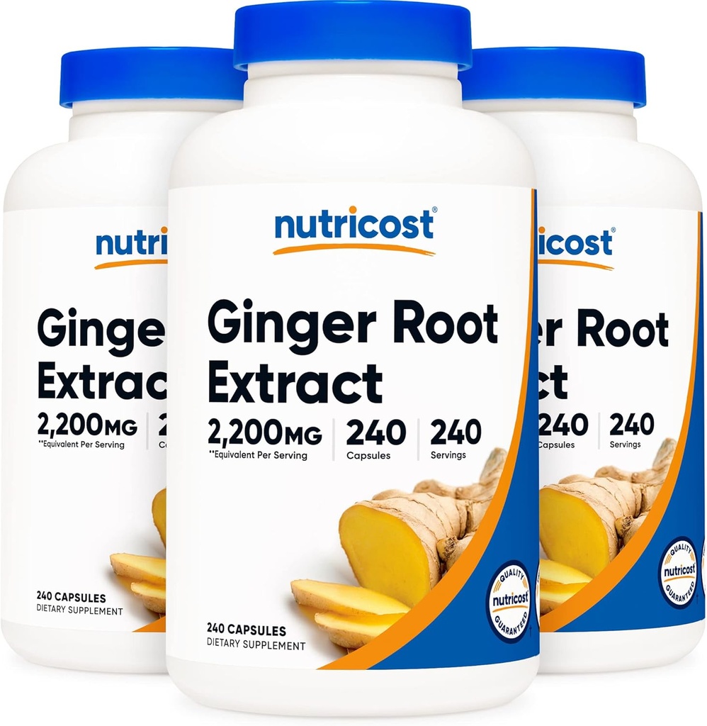 Nutricost 생강 뿌리 추출물 550mg, 240 캡슐 (3 병)
