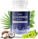 FlowForceMax Herbal Support Supplement - Saw Palmetto Extract가있는 천연 식물 기반 공식 | 30 Chewable Tablets, 1 개월 공급, 미국에서 만든