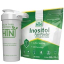 Health Thru Nutrition Inositol Pure Powder and USA Made Shaker Bottle Bundle