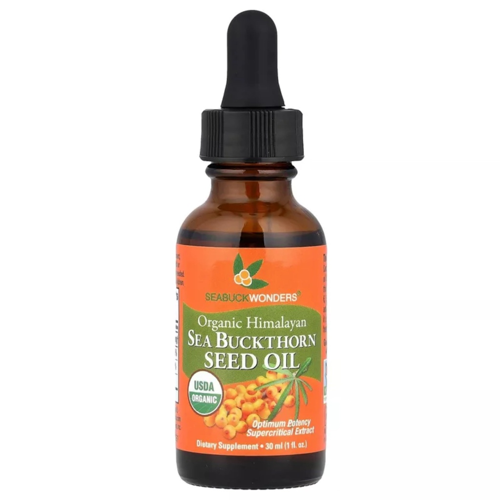 SeabuckWonders 바다 Buckthorn 씨 오일, 100 % 인증 유기농, 1 FL OZ
