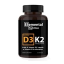 D3 여분 힘 보충교재 뼈를 가진 비타민 K2 | 심장 건강 비 GMO 공식 5000 IU 비타민 D3 125 mcg & 100 mcg 비타민 K2 | 삼키기 비타민 K & D, 30 캡슐에 쉬운.
