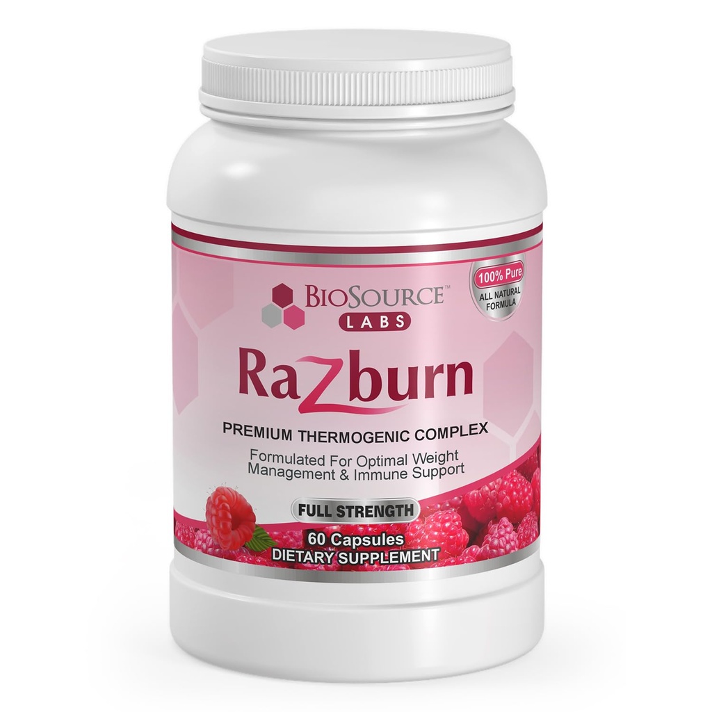 Razburn 무게 관리 보충교재, 녹차 추출물, 카페인 & 식물 혼합, 남자 & 여자를 위한 에너지 & 대사 지원 알약, 60의 캡슐