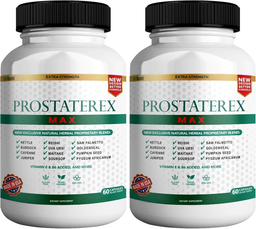 ProstateRex 최대 여분 힘 전립선 건강 지원 보충교재, 톱 Palmetto, Vegan, 비 GMO, 글루텐 자유로운 - 120의 캡슐 (2)