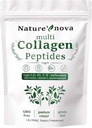 Nature 's Nova Multi Collagen Peptides Powder - 유형 I, II, III, V, X Biotin, Hyaluronic Acid, 비타민 C - 쉽게 용해되지 않은, 비 GMO