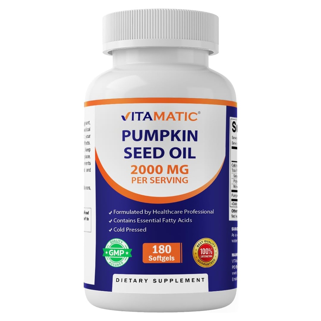비공식 호박씨 기름 2000mg Softgel 캡슐 - 180 Softgels - softgel 당 1000mg