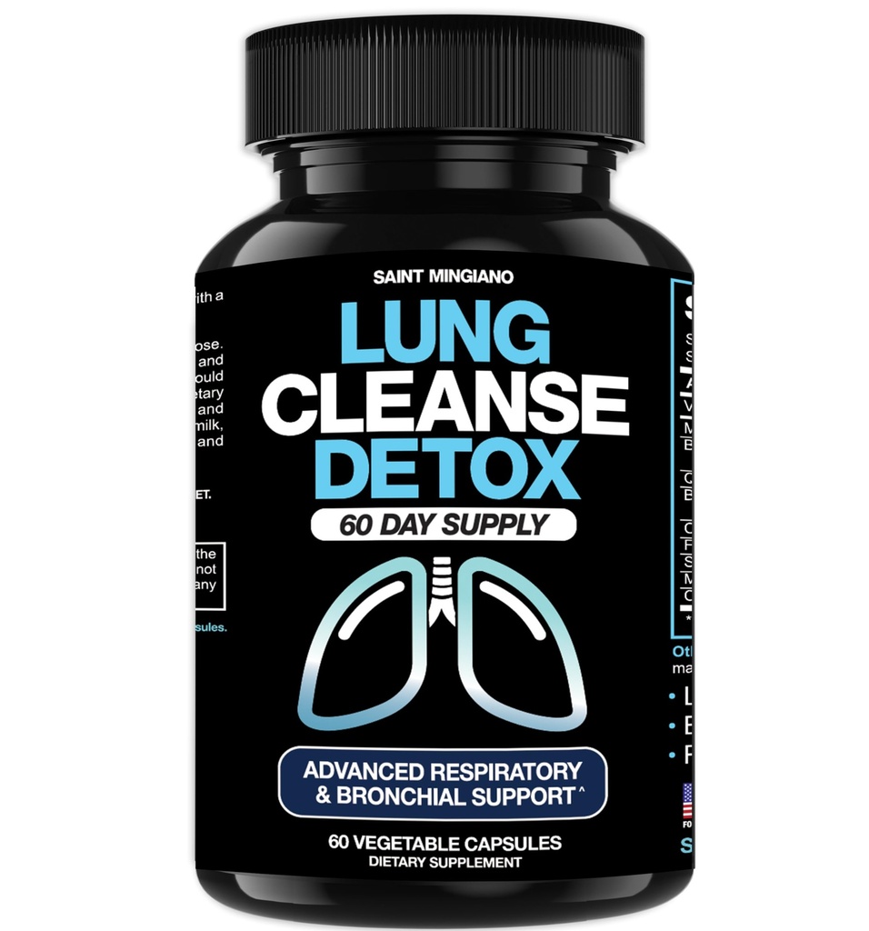Lung Cleanse Detox, 60 Day Cleanse - Bronchial & Respiratory Systems 내 Lung Health 지원 - Quit & Stop 흡연 보조 - Lungs를위한 초본 해독