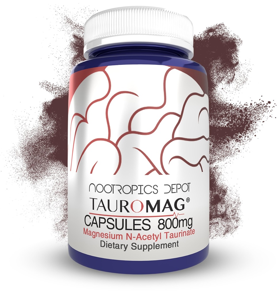 Nootropics Depot Tauromag 캡슐 | 800mg 마그네슘 N-Acetyl Taurinate | 30 개