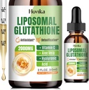 Liposomal 글루타티온 보충교재 2000mg의 비타민 C를 가진 액체 글루타티온 하락, Immune 체계를 위한 주된 산화 방지제, 시효 방어, 피부 머리, 생강 Detox - 우량한 흡수, Vegan 2 Fl Oz