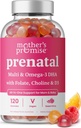 DHA를 가진 전염성 비타민 Gummies | 오메가 3, Methylfolate, Choline & D3를 가진 여자를 위한 Vegan Prenatal 비타민, 태아 발달을 위한 임신 비타민 | 거미 Multivitamin 보충교재, 120 조사