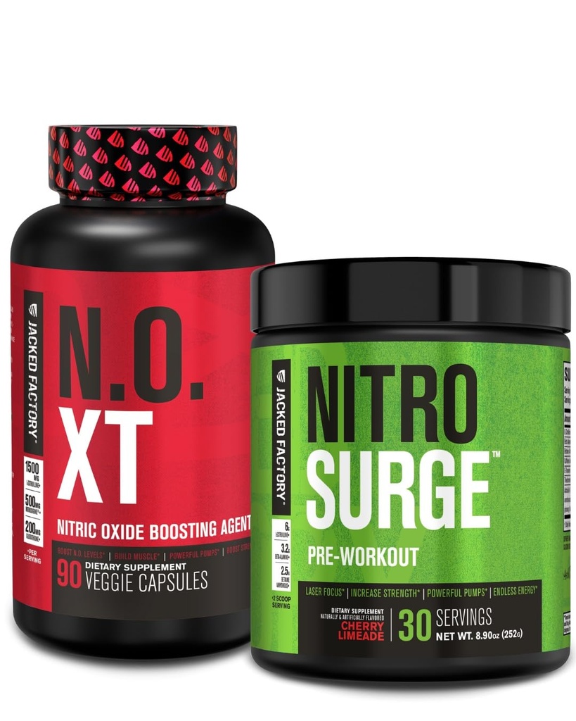 Jacked 공장 전 운동 더미 - N.O XT Nitric 산화물 승압기 & NITROSURGE 높은 에너지 전 운동 연료