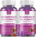 마그네슘 글리세린 Gummies 400 mg의 높은 흡수 마그네슘은 칼륨, 칼슘, 비타민 D, B6 & CoQ10를 가진 보충교재를, 근육 지원 크랜베리 풍미 60 조사 (2 팩)