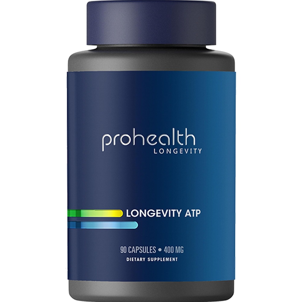 ProHealth Longevity ATP - 400 mg X 90 서빙, PeakATP 특허 순수 ATP 세포 에너지, 근육 강도 및인지 기능 유지, 심장 건강 및 대사 효율 지원
