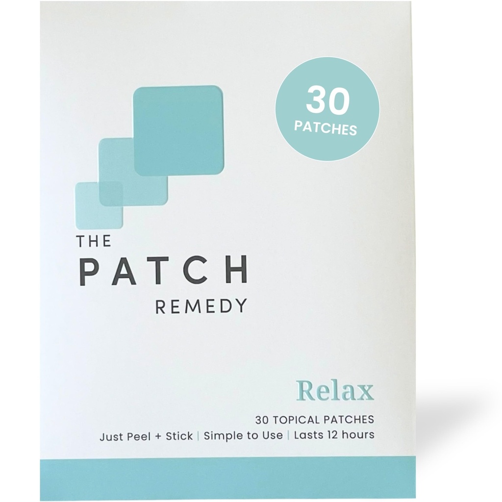 헝겊 조각 Remedy Relax Patch | L-Theanine, 레몬 발름, 발레란, Ashwagandha, Passionflower | 30 패치