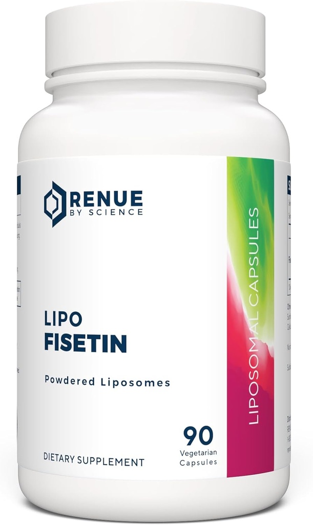 Renue By Science Fisetin | 90 Liposomal Fisetin 보조제 - 서빙 당 150mg Fisetin | Senolytic 보조제 | 증가시킨 흡수를 위한 Bioavailable 공식 | Non-GMO & Made in USA