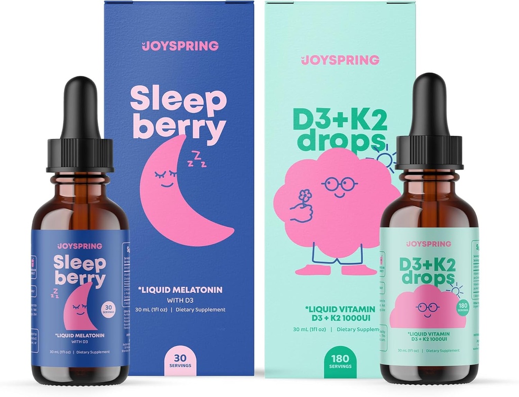 아이들을 위한 JoySpring 비타민 D3 K2는 아이들을 위한 건강한 면역 체계 비타민 D를 지원하고 아이 잠 지원을 위한 액체 Melatonin