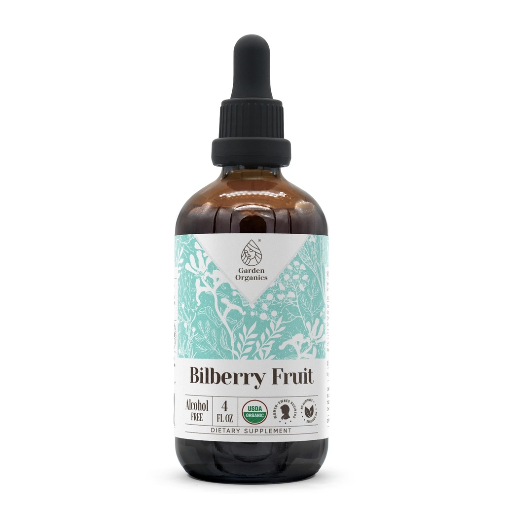 Bilberry Fruit USDA Organic Alcohol-Free Extract | 규정식 보충교재, 고순도 탄약 | Bilberry (Vaccinium Myrtillus)에서 만든 과일 4 oz