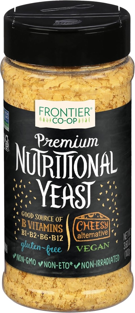 Frontier Co-op Premium Nutritional Yeast Flakes, 비타민 B12가있는 3.6 oz - 팝콘, 스낵, 파스타 및 수프 용