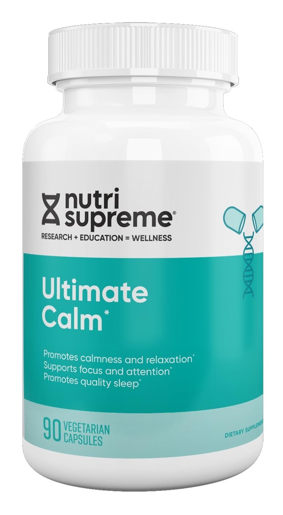 Nutri Supreme Ultimate Calm, Calm 및 Relaxed Mood, 품질 수면, 모든 자연 90 캡슐 지원