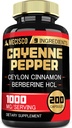 심황 Curcumin 뿌리, Berberine HCl, Ceylon Cinnamon Bark 및 더 많은 200 캡슐과 Cayenne Pepper 캡슐 - 소화 건강, 면역 체계 & 몸 균형 지원