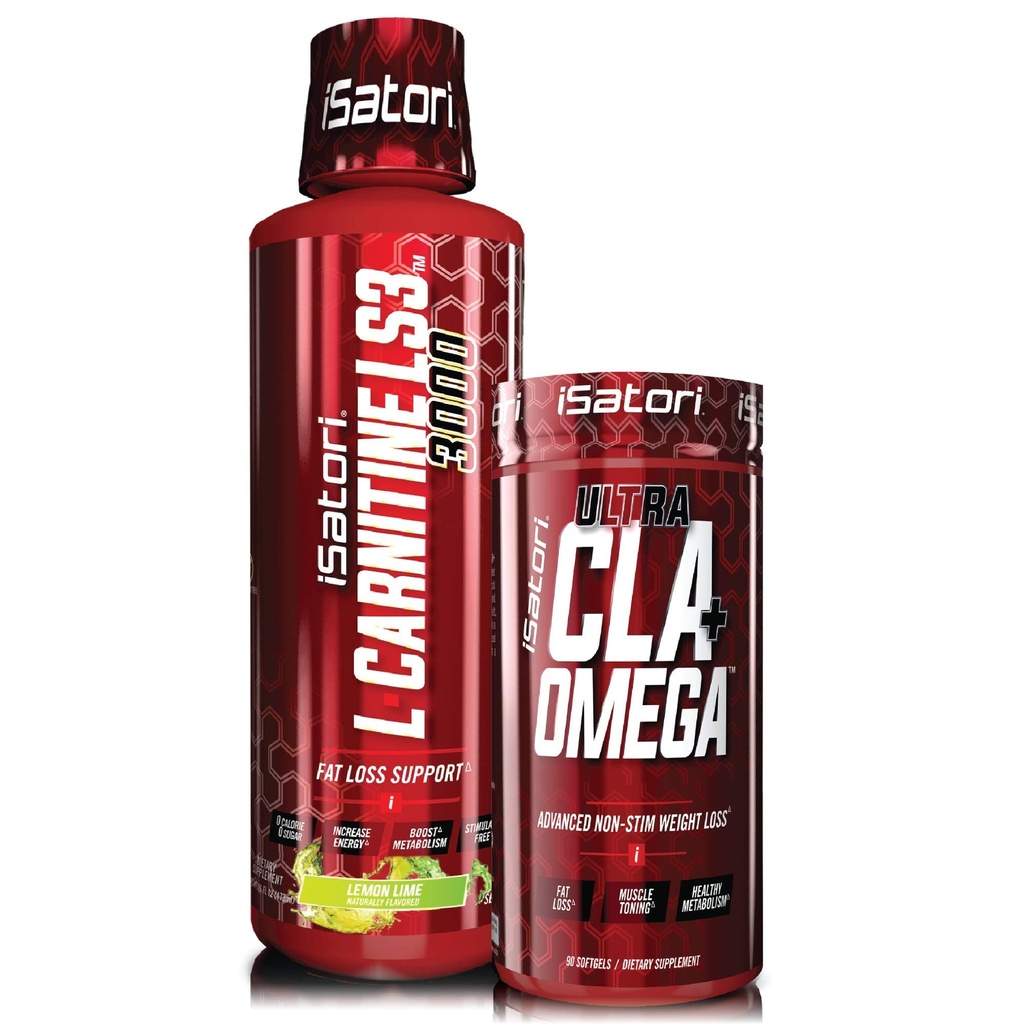iSatori L-Carnitine LS3 레몬 Lime 3000mg (32 인분) & iSatori Ultra CLA (90 소프트 젤)