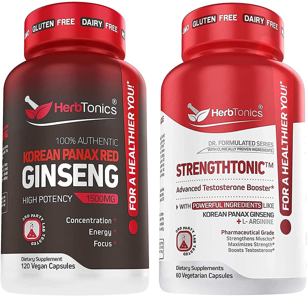 Herbtonics 한국 Panax 남자 뭉치를 위한 빨간 Ginseng와 strengthtonic 테스토스테론 승압기