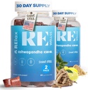 Ashwagandha & Vitamin D Gummies | 다이어트 보조제 | KSM 66 Ashwagandha for stress Support 300mg | L-Theanine Lemon Balm | 천연 허브 비 GMO 설탕 무료 글루텐 & 젤라틴 무료 | 2 팩