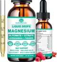 마그네슘 글리세라이드 500mg, Calm 마그네슘 글리세라이드, 비타민 D3 K2 B6 Ashwagandha, L-Theanine, 킬레이트 마그네슘 복합 보충물 Immune Sleep Bone Mood Nerve 건강을 위한 액체 하락