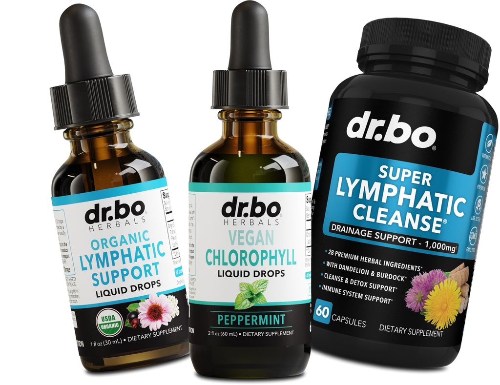 Chlorophyll 액체 방울 몸 Detox & 림프 배수 약 - Vegan Chlorophyll Odor Cleanse 보충 내부 탈취제 - 유기 림프 지원 액체 방울 림프 노드 배수