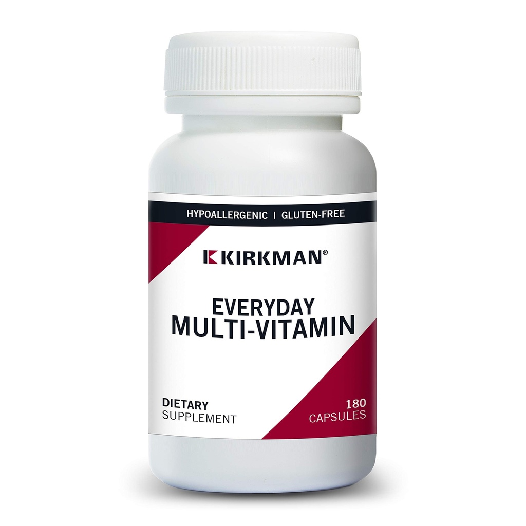 Kirkman - 매일 Multivitamin - 180 캡슐 - 광대 스펙트럼 비타민 및 미네랄 - 생산성 지원 - Hypoallergenic