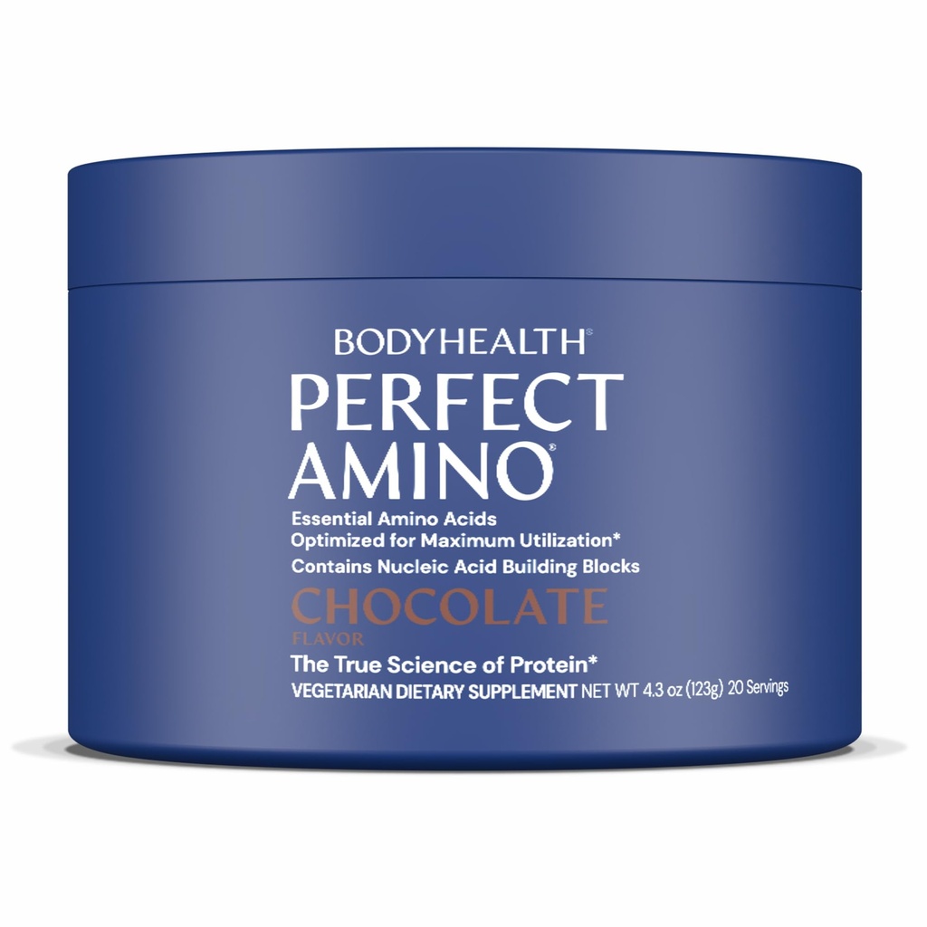 BodyHealth PerfectAmino Powder - 사전 및 포스트 운동을위한 BCAA 및 EAA 분말 - 남성과 여성을위한 아미노산 에너지 음료 Lean 근육 및 회복 - 초콜릿 - 20 서빙