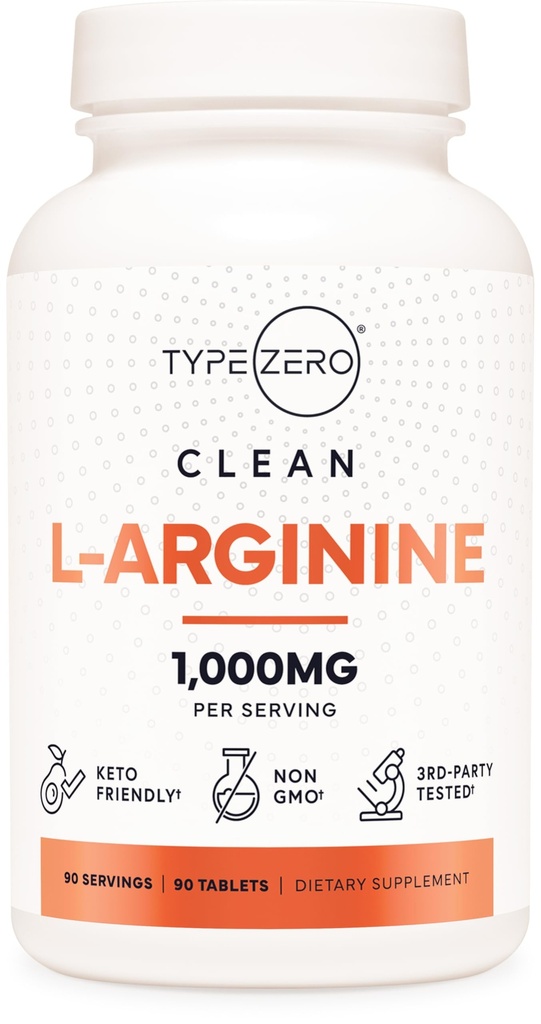 타입 Zero L-Arginine 90 정제 1,000 mg / 서빙 - Non-GMO