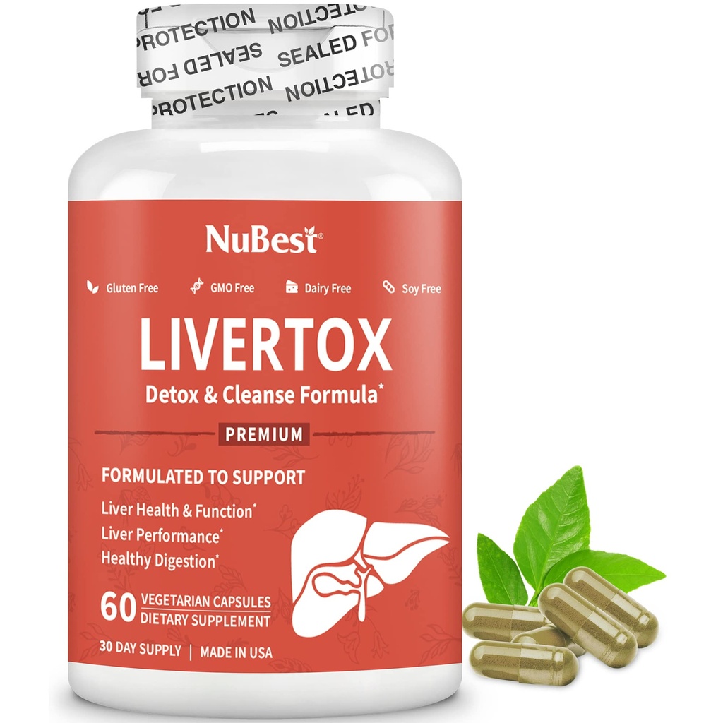 LiverTox - 고급 Liver Detox & Cleanse 공식 - 우유 이틀, 심황, Artichoke, Dandelion, Beet & 아연 도움 Liver 기능 및 소화를 가진 초본 생방송 지원 | 60 Vegan 캡슐