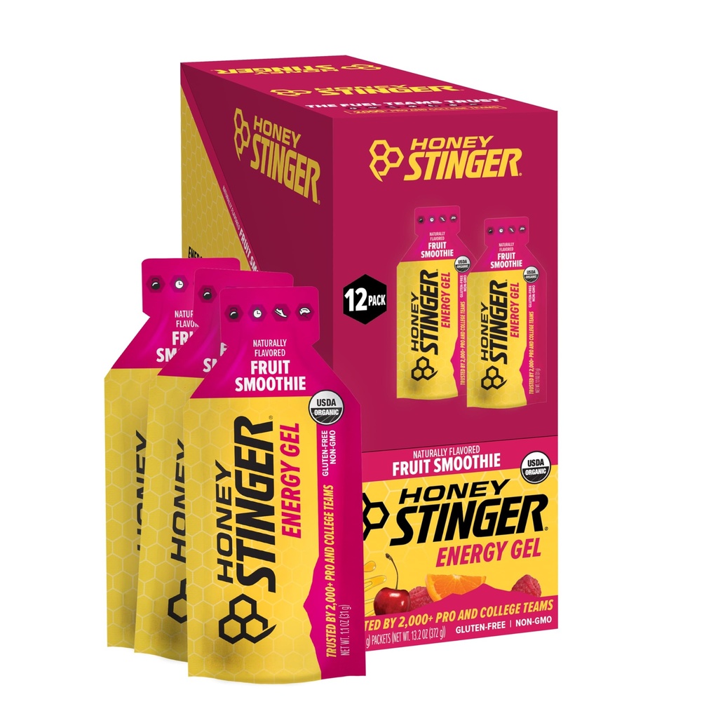 꿀 Stinger 유기 과일 스무디 에너지 젤, 글루텐 무료 & 카페인 무료, 운동, 실행 및 성능, 홈 & 체육관에 대 한 스포츠 영양, 사전 및 중앙 운동, 12 팩, 13.2 Ounce
