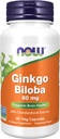 NOW 식품 보충제, 은행 Biloba 60 mg, 24% 표준화 된 추출, 비 GMO 프로젝트 검증, 60 Veg 캡슐