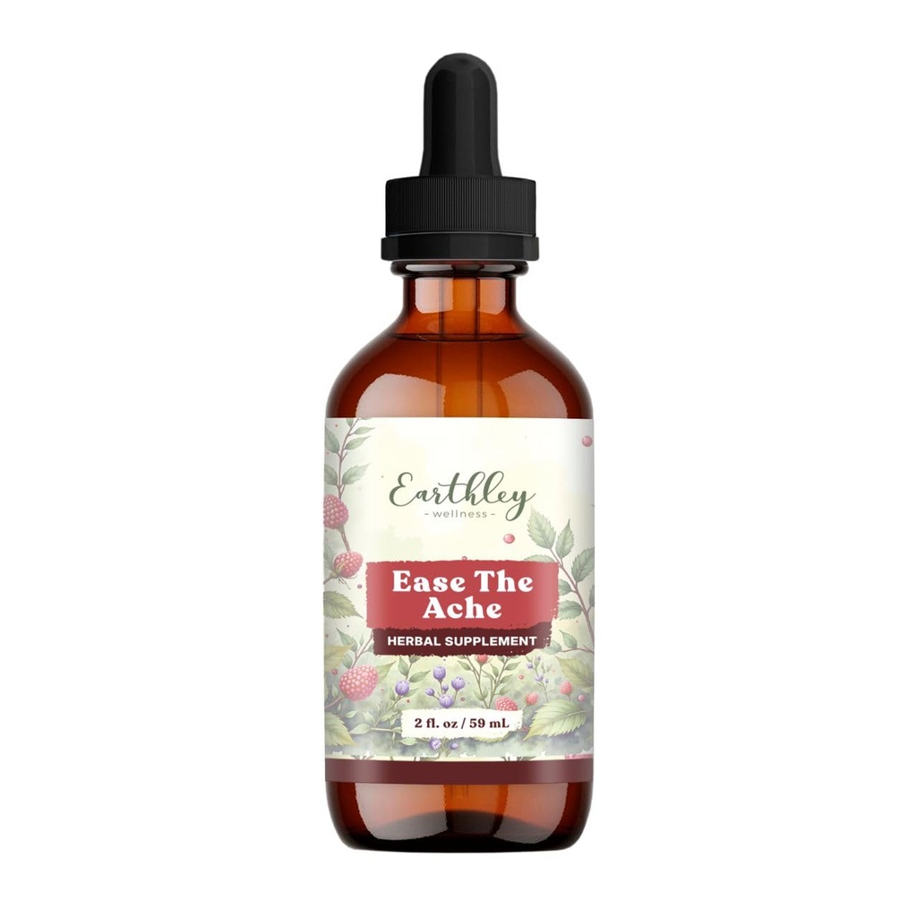 Earthley Wellness Ease Ache, Cramps, Bloating, Mood Swings 및 Postpartum Discomfort, Cramp Bark, Red Raspberry Leaf, Motherwort, Nettle (1oz)에 대한 천연 호르몬 지원