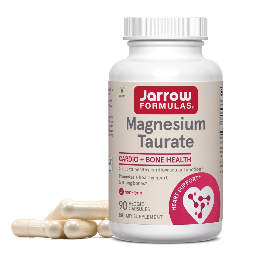 Jarrow 공식 마그네슘 타우 레이트, 규정식 보충교재, 지원 Cardio와 뼈 건강, 서빙 당 300 mg, 90 Veggie 캡슐, 30 일 공급까지