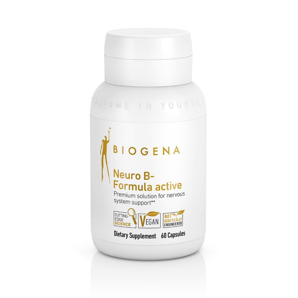 Biogena 비타민 B 복합 캡슐 모든 8 b 비타민 B1, B2, B6, B12, folate, niacin, biotin 및 pantothenic 산 지원 Psyche & Nervous 시스템** - 신경 B-Formula 활성 골드